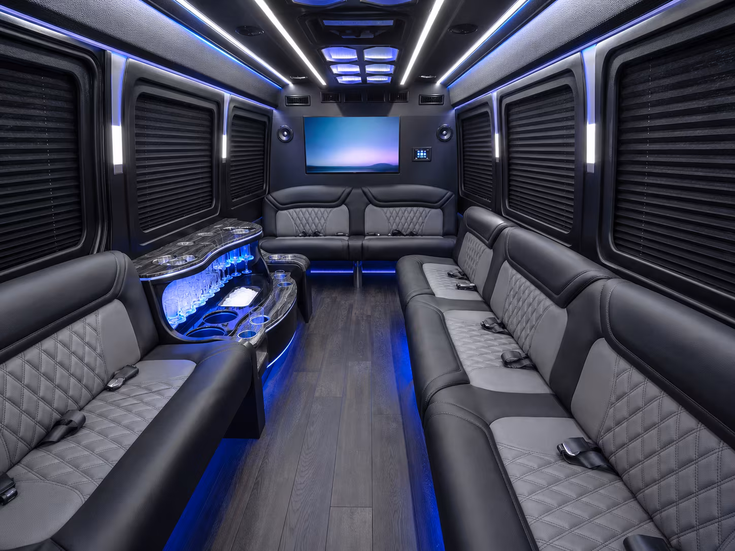 carson city 40 passenger party bus inside